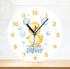 Personalised Acrylic Nursery Clock with Yellow Duck for Baby Girl - Unique New Baby Gift 245cm.
