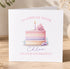 A birthday card with a cake illustration and the text "To a special sister Chloe on your 13th birthday"
