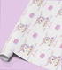 Printed unicorn wrapping shown as wrapping paper