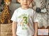 Personalised Safari Birthday T-shirt for Kids White Cotton Tee for First to Sixth Birthday Celebrations