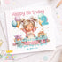 Personalised Girls Birthday Card – Handmade Pink Balloon Cake Keepsake UK