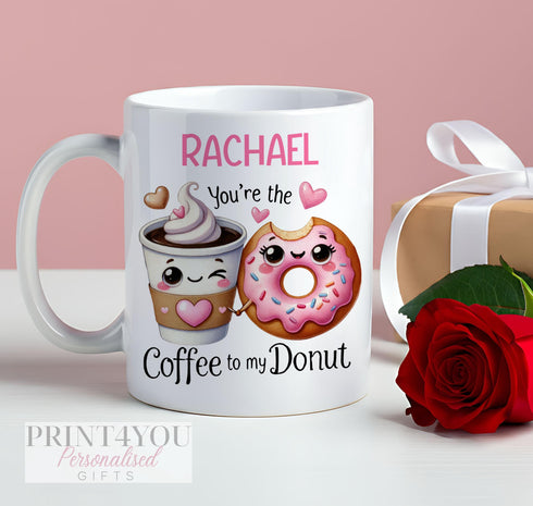 Personalised Wooden Tea and Biscuit Tray - You are the Coffee to my Donut, Valentine's Gift Ideas