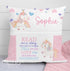 Personalised Unicorn Book Cushion: Pastel Velvet with Front Pocket