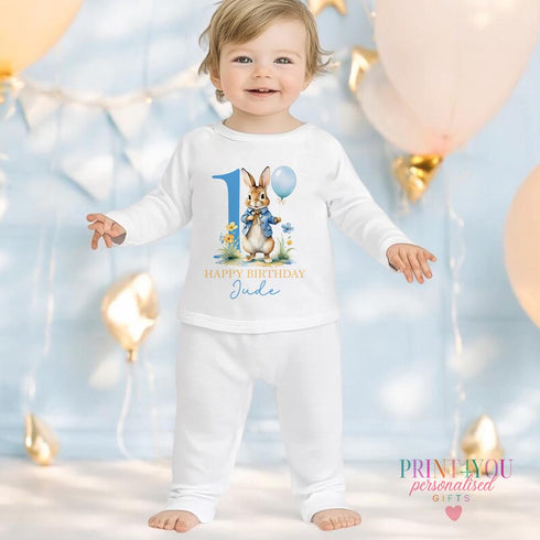 Personalised 1st Birthday Outfit – Baby Sleepsuit, Vest, Bib & T-Shirt | Soft Cotton Wear
