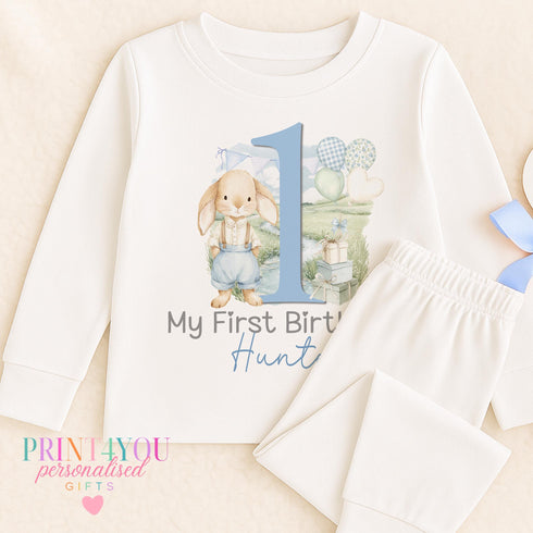 Personalised 1st Birthday Outfit – Baby Cake Smash Outfit With Cute Bunny Design - Vest