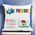 Personalised Kids Football Cushion - Custom Name Pillow - 40x40cm Bedtime Story Holder - Optional Insert