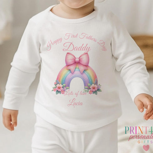 Personalised First Father's Day Baby Vest, DTG Printed, Newborn Gift, Soft Cotton Baby Outfit, Father's Day Baby Grow, 1st Father's Day Gift