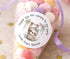 Personalised sloth thank you stickers, jungle birthday party bag labels, cute safari sweet cone favour stickers