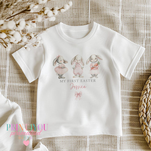 First Easter Baby Outfit – Personalised Soft Cotton Bunny Vest & Sleepsuit Gift