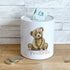 Personalised Ceramic White Money Box Coin Bank - Teddy Bear Girl