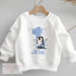 Personalised First Birthday Jumper, Birthday Sweatshirt for Children, I am One, Blue Penguin One Jumper