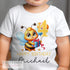 Personalised Bumble Bee Birthday T-Shirt ANY AGE - Cotton White Top, Any Age, Boys Bumble Bee Party Top
