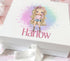 Personalised Birthday Keepsake Box with Ribbon Tie - Blonde Fashion Doll and Name