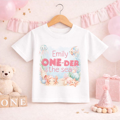 Personalised Birthday Pyjamas – Under The Sea PJs With Custom Name For Girls’ 1st Birthday - Vest