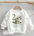Personalised Birthday Age Sweatshirt Jumper For Children. Any Age, White Cotton Sweatshirt - Crocodile, Number and name
