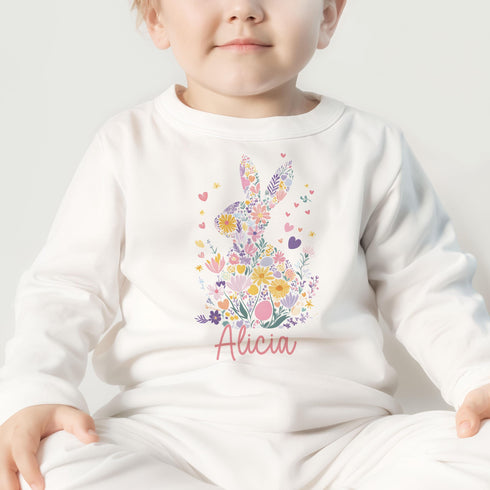 Easter Babygrow, Babies 1st Easter, My First Easter, First Easter sleepsuit, New baby gift, Easter baby outfit, Floral Bunny Rabbit