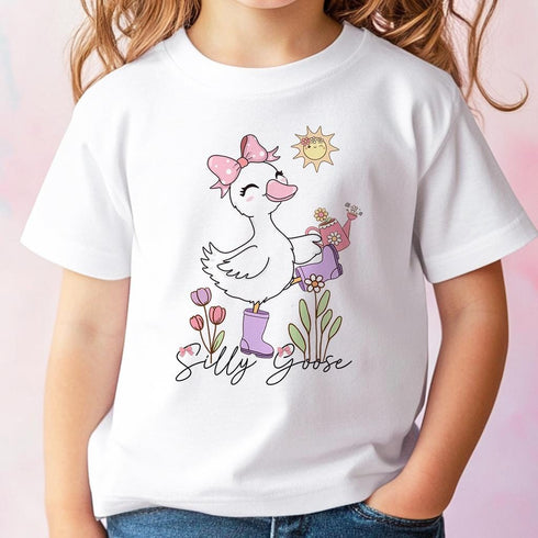 Silly Goose Kids T-Shirt Funny Duck Tee for Toddlers Cotton Top for Ages 6m-10yrs