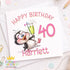 Funny Penguin Birthday Card – Personalised Custom Name Milestone Card For Her - Front only