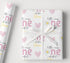 Personalised First Birthday Wrap - Soft Yellow Daisy Flower Paper With Pink Lettering