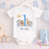 Personalised 1st Birthday Outfit – Safari Baby Boy Vest Bodysuit Cake Smash Set