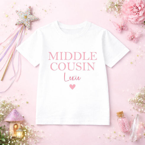 Personalised Cousin T Shirt – Big, Middle & Little Cousin Matching Outfits