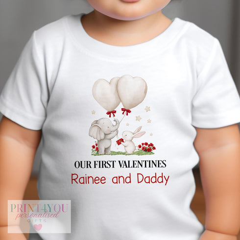 Personalized Valentines Day Sleepsuit for Baby - Celebrate Your Little Ones 1st Valentines Day as Mummy Daddys
