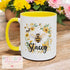 Personalised Bumble Bee Mug with Yellow Trim Perfect Gift for Friends Grandparents Beekeepers