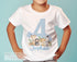 Personalised Safari Birthday Tshirt – Blue Jungle Birthday Tee With Custom Name & Age - 1