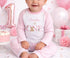 Personalised First Birthday Pyjamas – Floral Teddy Bear Cake Smash Clothes
