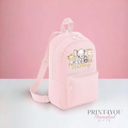Personalised Safari Animal Kids Backpack | Custom Name Rucksack | Jungle Nursery Bag | Baby Toddler School Gift