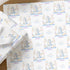 Personalised baby boy wrapping paper with blue dragon and castle design, custom welcome to the world gift wrap for newborn baby boys and baby showers
