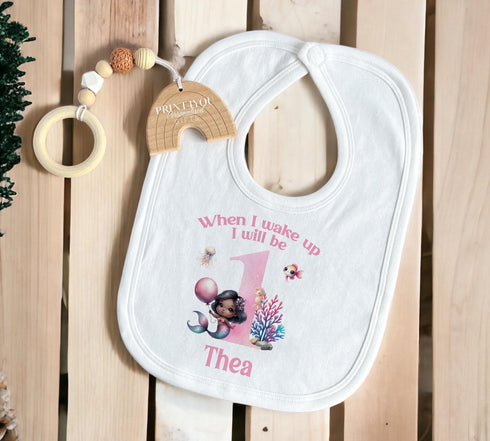 Mermaid Personalised 'When I Wake Up I Will Be One' Sleepsuit & Vest - 1st Birthday Outfit