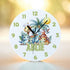 Personalised Dinosaur Acrylic Wall Clock for Kids New Baby Gift 24.5cm Wide