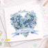 Personalised Mothers Day Card – Blue Floral Heart | Custom Mum Keepsake