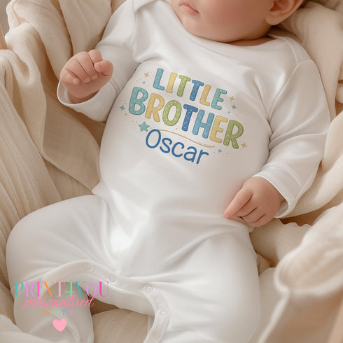 Personalised Little Brother T-shirt: Soft Cotton Baby Bodysuit