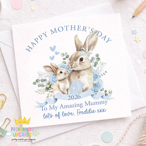 Square greeting card showing the mothers day card for mummy design