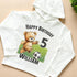 Birthday Football Personalised Lightweight long-sleeved t-shirt with hood - Super Soft cotton jersey top, Numbers 1-5