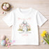 Personalised Easter Bunny Shirt – Grey Bunny T-Shirt With Pink Bow | Custom Kids Top