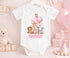 Girls 1st Birthday Pyjamas – Personalised Pink Safari Animals Pyjama Set - Vest