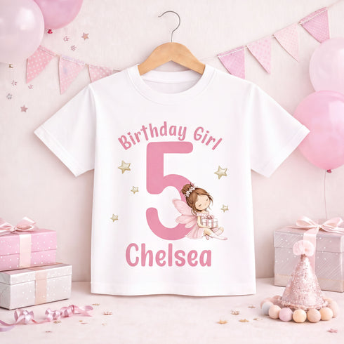 Children's clothing with the fairy birthday shirt design
