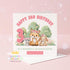 Personalised Birthday Card – Woodland Animal Design with Cute Bunny & Fox for Kids - Front Only