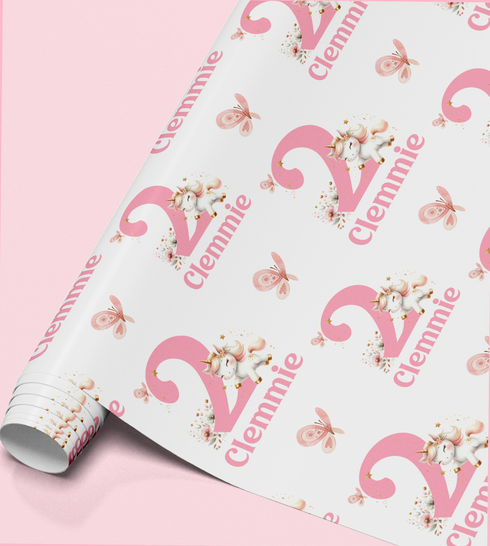 Printed birthday wrapping paper shown as wrapping paper