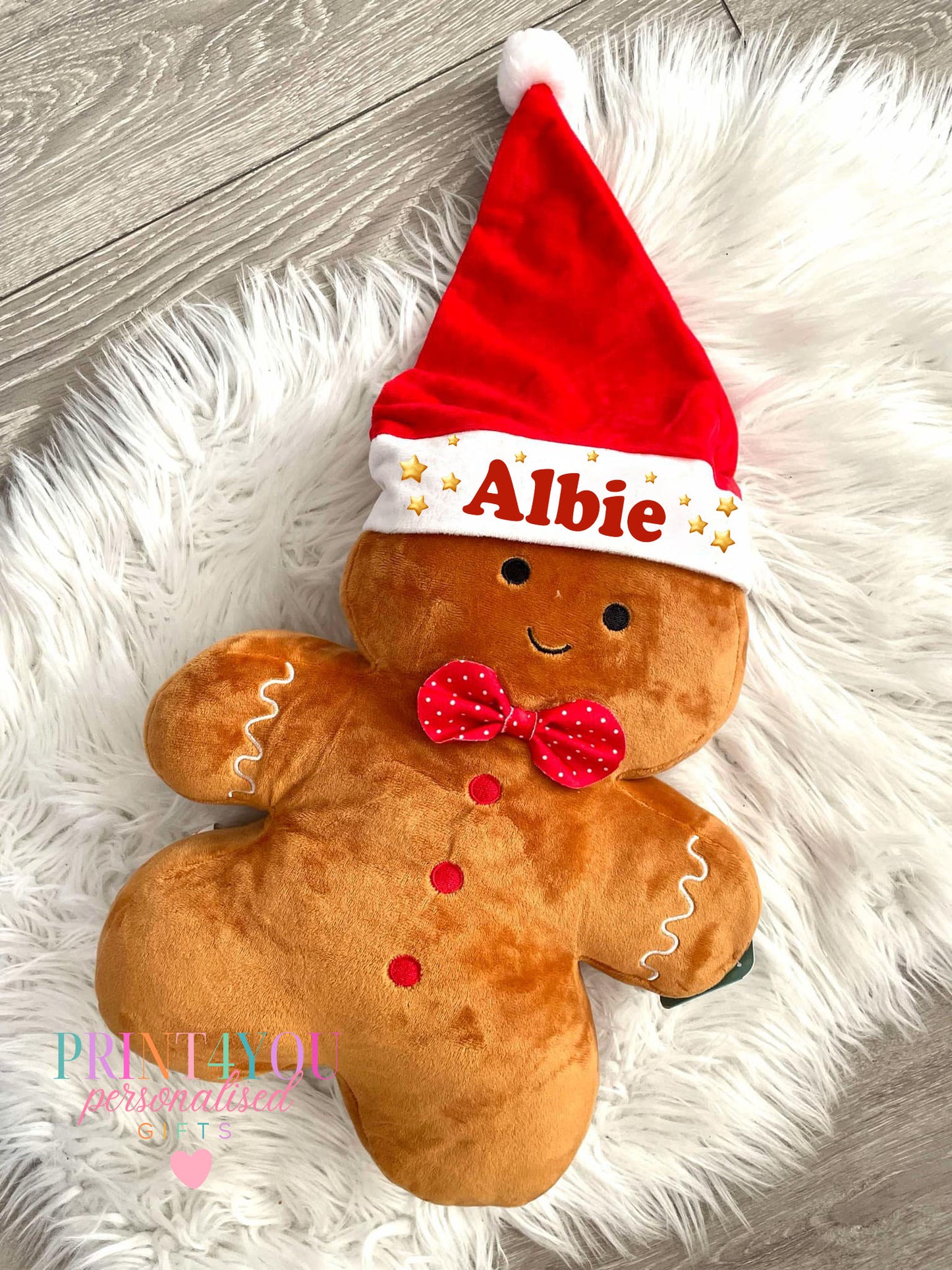 LIMITED EDITION Personalised Christmas Gingerbread Extra Large Plush Toy