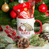 Santa Gold Foil Effect Rainbow Personalised White mug Christmas stocking filler gift red handle