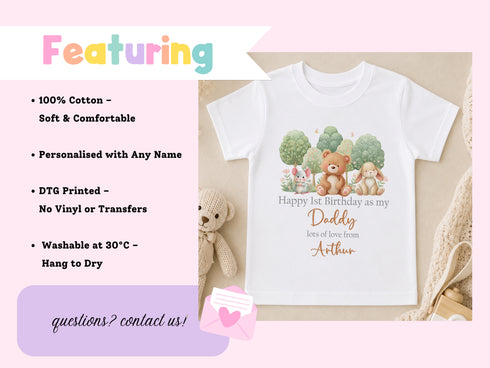 Personalised First Birthday Outfit - Woodland Deer Design | Gift From Baby to Mummy or Daddy