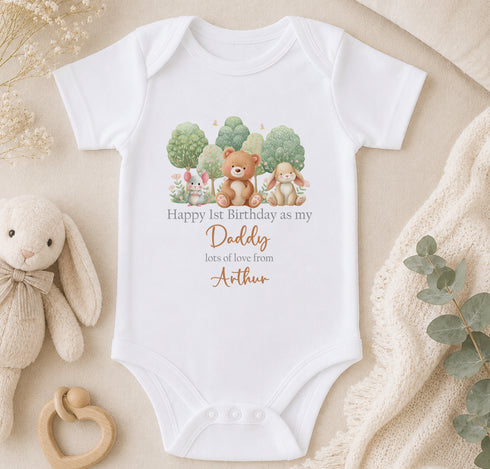 Personalised First Birthday Outfit - Woodland Deer Design | Gift From Baby to Mummy or Daddy