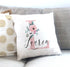 Pink floral letter and name Personalised Cushion Pillow Gift
