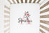 Pink Floral Letter and name, 100% Cotton, Cot Bed, Personalised Cot Sheet, Moses crib basket Nursery décor, Babies Bedding