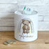 Personalised Ceramic White Money Box Coin Bank - Brown Teddy Bear Rainbow