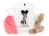 Children's White Cotton Personalised T-shirt - Fashion Girl Variations with Phone and handbag